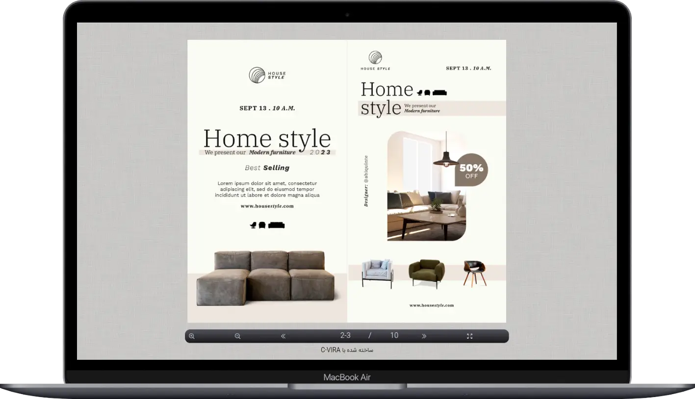 نمونه کاتالوگ دیجیتال در دسکتاپ